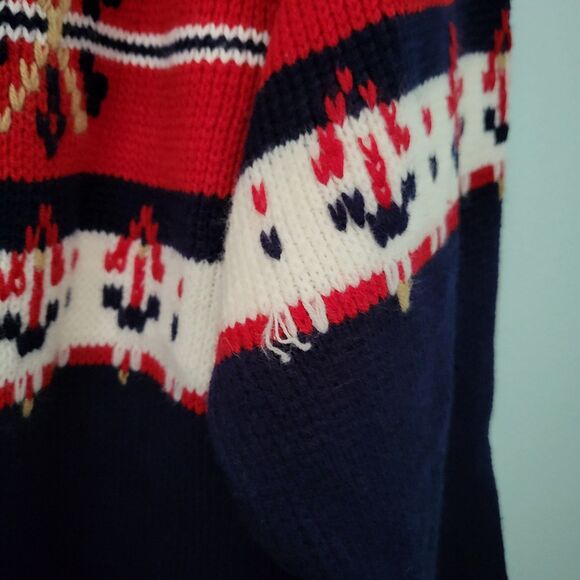 Vtg JCPENNEY Ski Sweater Mens L Acrylic Knitted Pullover Crew Neck Long Sleeve - Picture 5 of 7